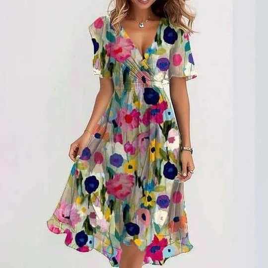 Lorraine | Floral Flutter Sleeve Midi Dress