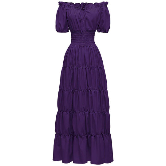 AIZA™ – Classic Corset Long Retro Maxi Dress