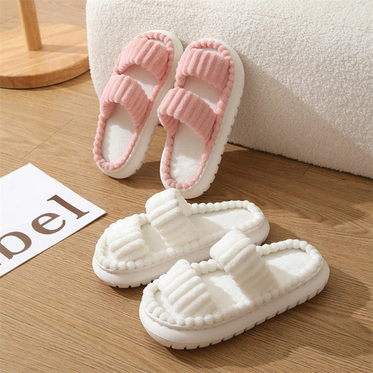 SIRA™ – Cozy Fluffy Open-Toe Home Slippers